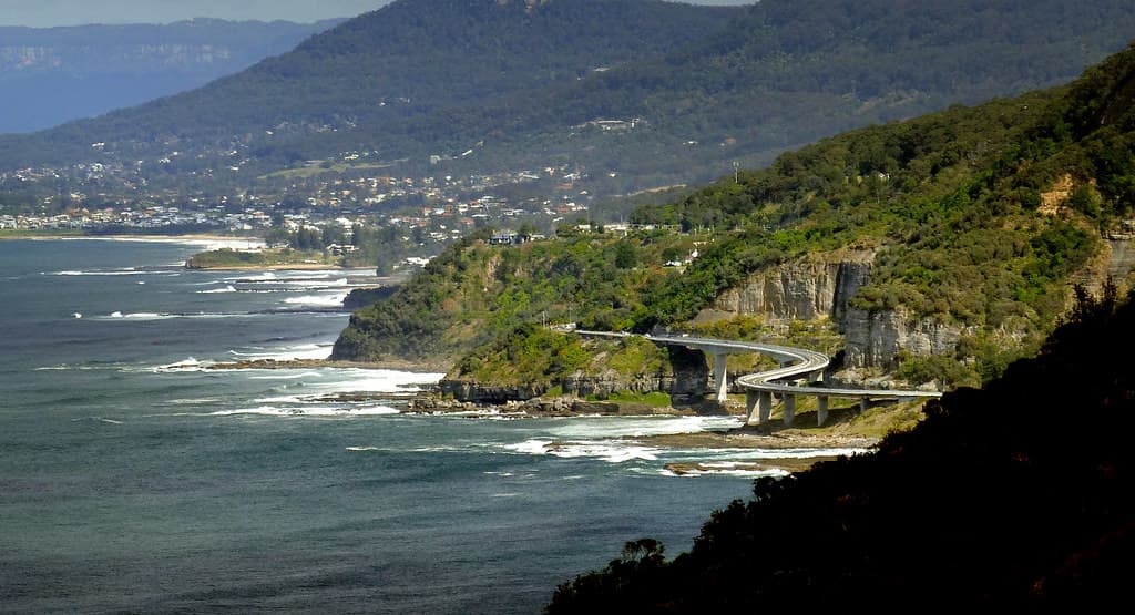 Sea Cliff Bridge arching over the Illawarra coastline south of Wollongong