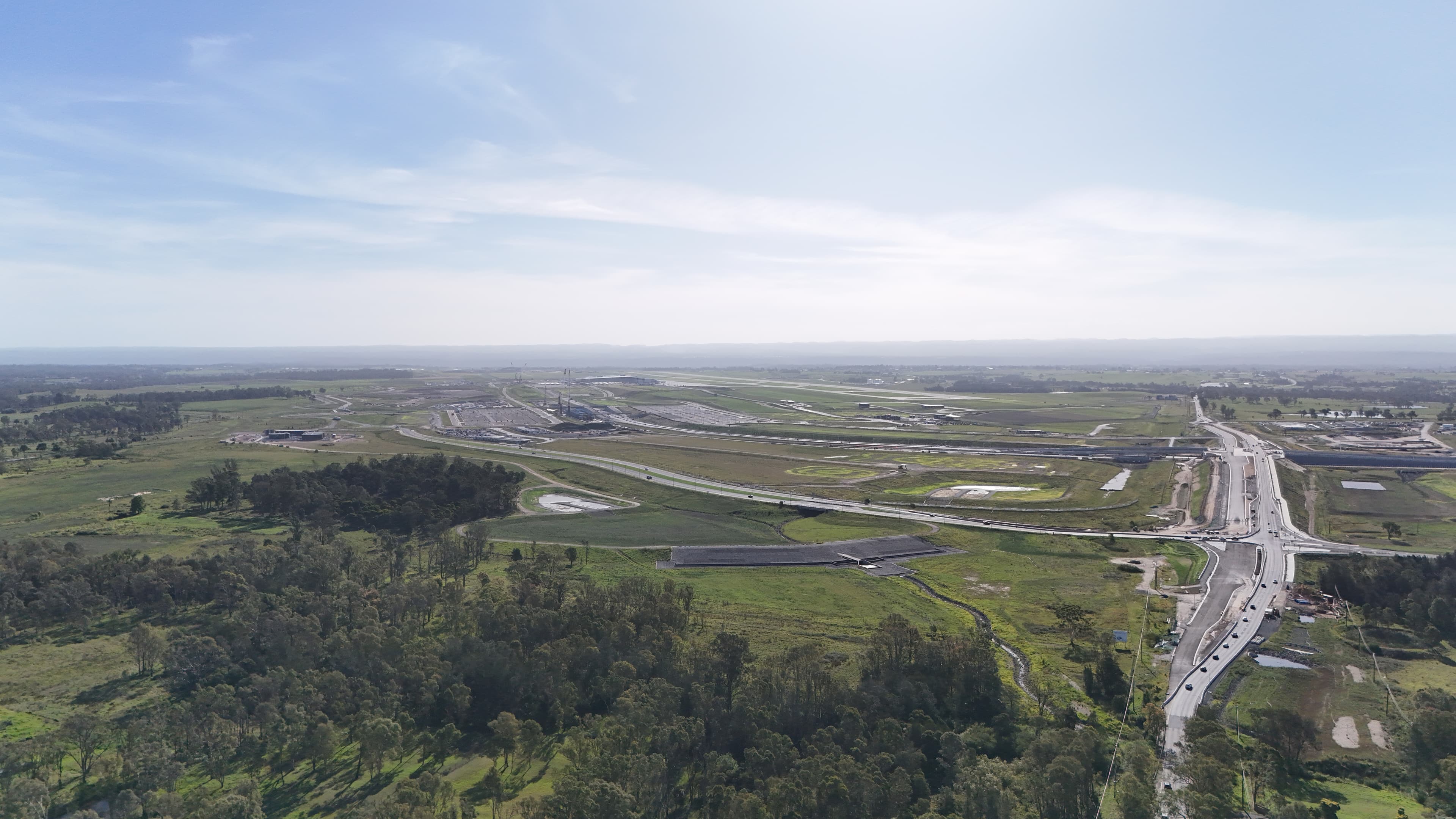 Western Sydney International Airport viewed from Badgerys Creek