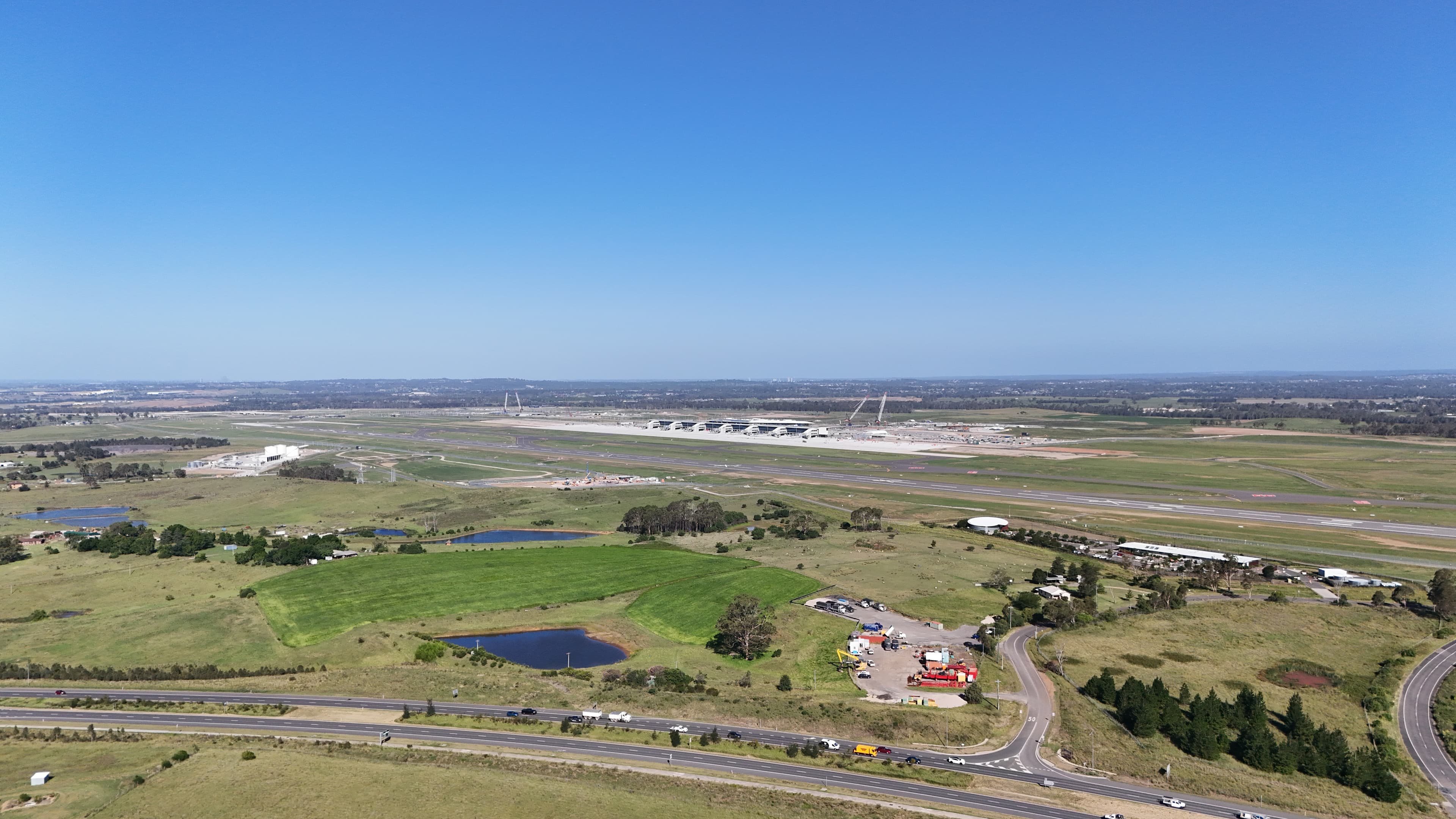 Western Sydney International Airport viewed from Luddenham