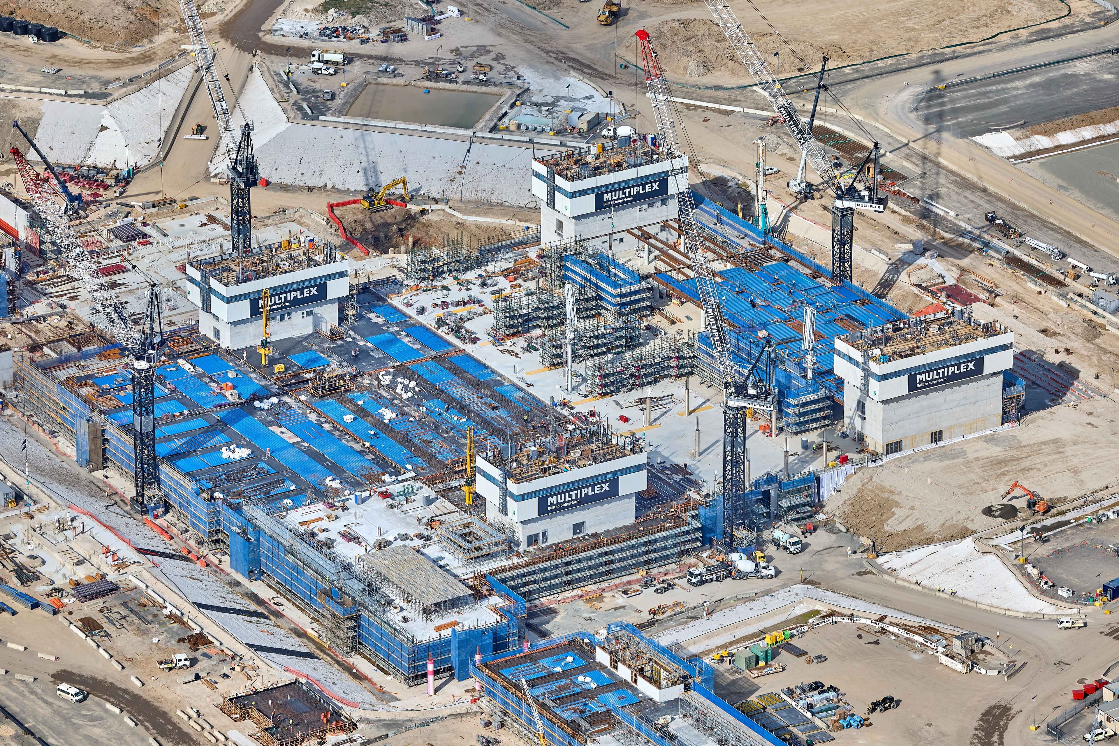 Western Sydney International Airport terminal under construction at Badgerys Creek, Luddenham NSW
